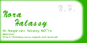 nora halassy business card